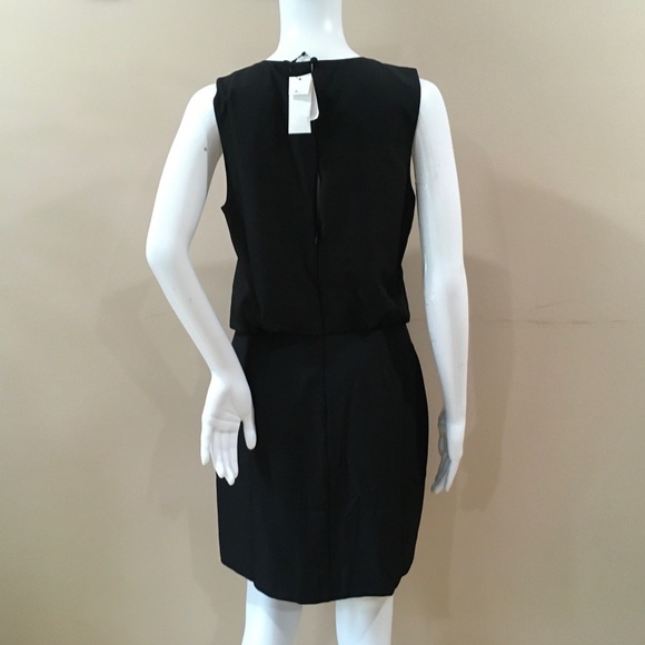 New Banana Republic Sculpture Blousant Waist Mini Dress Black Womens 4 #760016 - Picture 2 of 7